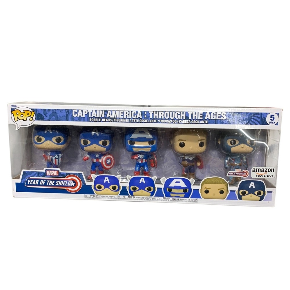 Funko Pop Marvel Captain America Through the Ages 5 Pack Amazon Exclusive NEW